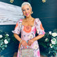 Davina Puff Sleeve Midi Dress Blush