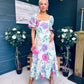 Davina Puff Sleeve Midi Dress Mint