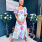 Davina Puff Sleeve Midi Dress Mint