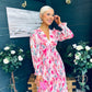 Judith Pleated Midi Dress Floral Pink