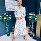 Judith Pleated Midi Dress Floral Green
