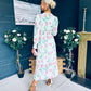 Judith Pleated Midi Dress Floral Green
