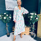 Judith Pleated Midi Dress Floral Green