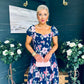 Dione Banded Midi Dress Floral Navy