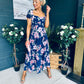 Dione Banded Midi Dress Floral Navy