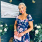 Dione Banded Midi Dress Floral Navy