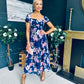 Dione Banded Midi Dress Floral Navy