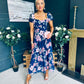 Dione Banded Midi Dress Floral Navy