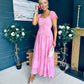 Dione Banded Midi Dress Pink