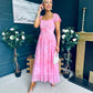 Dione Banded Midi Dress Pink