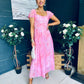 Dione Banded Midi Dress Pink