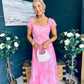 Dione Banded Midi Dress Pink