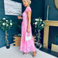 Dione Banded Midi Dress Pink