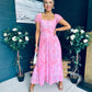 Dione Banded Midi Dress Pink