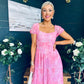 Dione Banded Midi Dress Pink