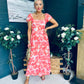 Dione Banded Midi Dress Coral