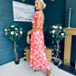 Dione Banded Midi Dress Coral