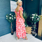 Dione Banded Midi Dress Coral