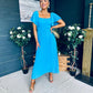 Selma Pleated Midi Dress Blue