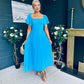 Selma Pleated Midi Dress Blue