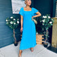 Selma Pleated Midi Dress Blue