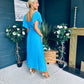 Selma Pleated Midi Dress Blue