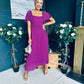 Selma Pleated Midi Dress Berry