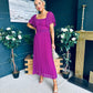 Selma Pleated Midi Dress Berry