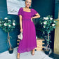 Selma Pleated Midi Dress Berry