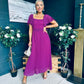 Selma Pleated Midi Dress Berry