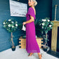 Selma Pleated Midi Dress Berry