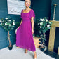 Selma Pleated Midi Dress Berry