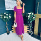 Selma Pleated Midi Dress Berry