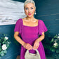 Selma Pleated Midi Dress Berry