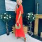 Selma Pleated Midi Dress Coral