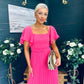 Selma Pleated Midi Dress Fuchsia