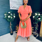 Molly Drop Waist Midi Dress Peach