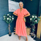 Molly Drop Waist Midi Dress Peach
