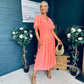 Molly Drop Waist Midi Dress Peach