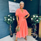 Molly Drop Waist Midi Dress Peach
