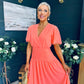 Molly Drop Waist Midi Dress Peach