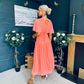 Molly Drop Waist Midi Dress Peach