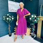 Molly Drop Waist Midi Dress Berry