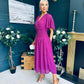 Molly Drop Waist Midi Dress Berry