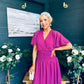 Molly Drop Waist Midi Dress Berry