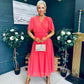 Molly Drop Waist Midi Dress Coral