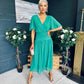 Molly Drop Waist Midi Dress Emerald