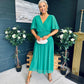 Molly Drop Waist Midi Dress Emerald