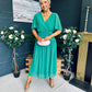 Molly Drop Waist Midi Dress Emerald
