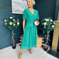 Molly Drop Waist Midi Dress Emerald